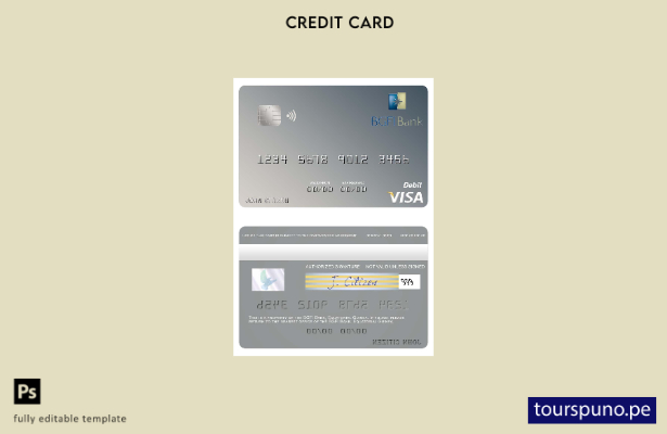 lista para imprimir plantilla de tarjeta de débito visa BGFI Bank de Guinea Ecua